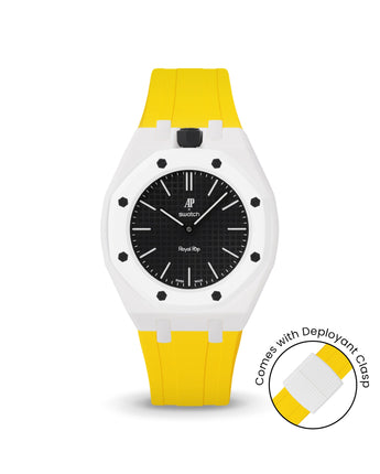 Swatch x AP Royal Pop — White case, Yellow strap — Delugs