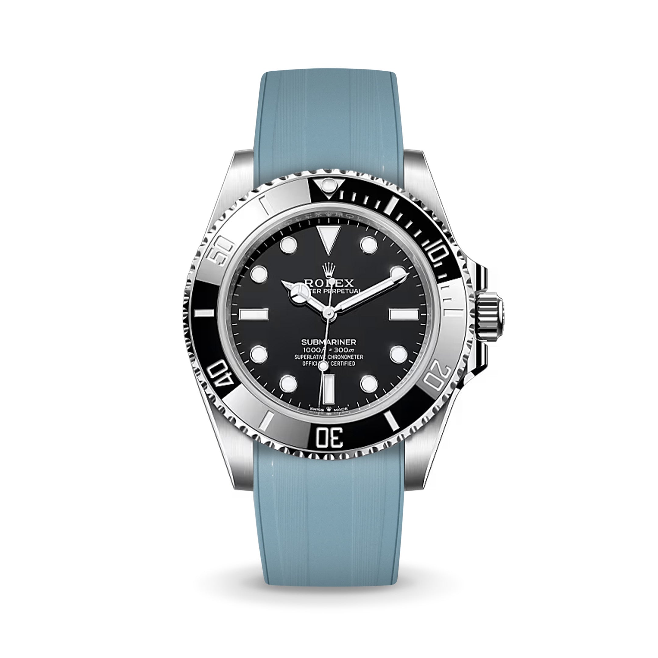 Baby Blue CTS Rubber Strap for Rolex Submariner 41mm