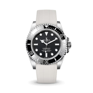 White CTS Rubber Strap for Rolex Submariner 41mm