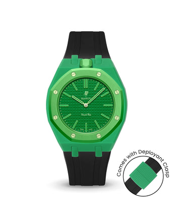 Swatch x AP Royal Pop — Dark Green case, Black strap — Delugs