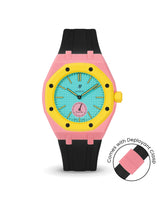 Swatch x AP Royal Pop — Bubblegum Pink case, Black strap — Delugs