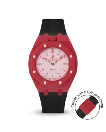 Swatch x AP Royal Pop — Cherry Red case, Black strap — Delugs