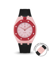 Swatch x AP Royal Pop — Sakura Pink case, Black strap — Delugs