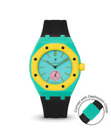 Swatch x AP Royal Pop — Turquoise case, Black strap — Delugs