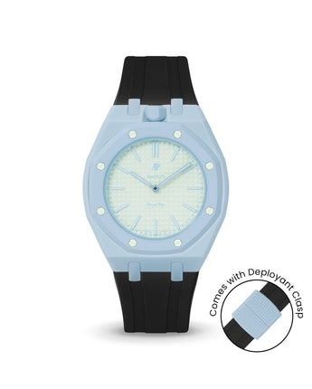 Swatch x AP Royal Pop — Light Blue case, Black strap — Delugs