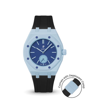 Swatch x AP Royal Pop — Light Blue case, Black strap — Delugs