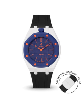Swatch x AP Royal Pop — White case, Black strap — Delugs