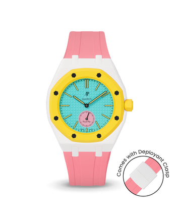Swatch x AP Royal Pop — White case, Bubblegum Pink strap — Delugs