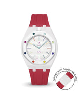 Swatch x AP Royal Pop — White case, Cherry Red strap — Delugs