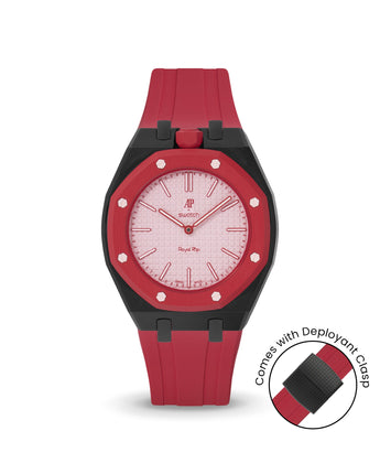 Swatch x AP Royal Pop — Black case, Cherry Red strap — Delugs