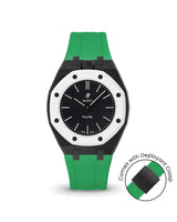 Swatch x AP Royal Pop — Black case, Dark Green strap — Delugs