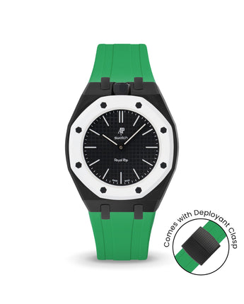 Swatch x AP Royal Pop — Black case, Dark Green strap — Delugs