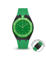 Swatch x AP Royal Pop — Black case, Dark Green strap — Delugs