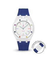 Swatch x AP Royal Pop — White case, Indigo Blue strap — Delugs