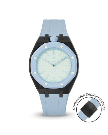 Swatch x AP Royal Pop — Black case, Light Blue strap — Delugs