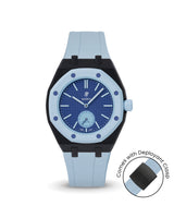 Swatch x AP Royal Pop — Black case, Light Blue strap — Delugs