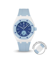 Swatch x AP Royal Pop — White case, Light Blue strap — Delugs