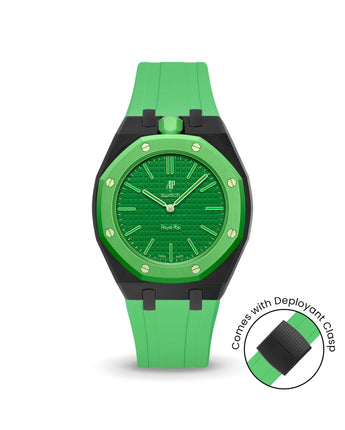 Swatch x AP Royal Pop — Black case, Light Green strap — Delugs