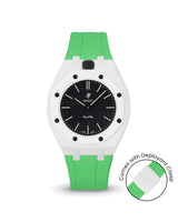 Swatch x AP Royal Pop — White case, Light Green strap — Delugs