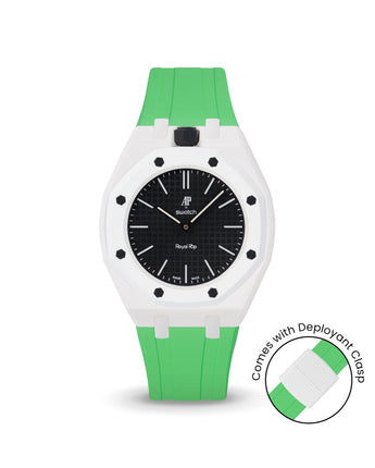 Swatch x AP Royal Pop — White case, Light Green strap — Delugs