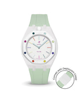 Swatch x AP Royal Pop — White case, Lime Green strap — Delugs