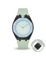Swatch x AP Royal Pop — Black case, Lime Green strap — Delugs