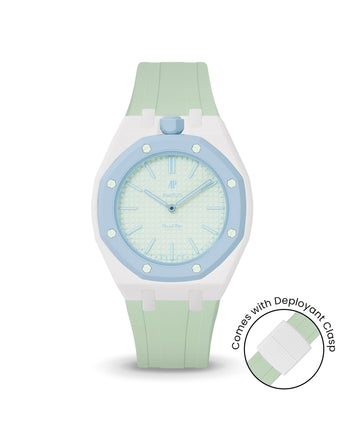 Swatch x AP Royal Pop — White case, Lime Green strap — Delugs