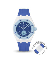 Swatch x AP Royal Pop — White case, Navy strap — Delugs