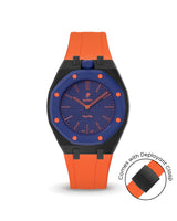 Swatch x AP Royal Pop — Black case, Orange strap — Delugs