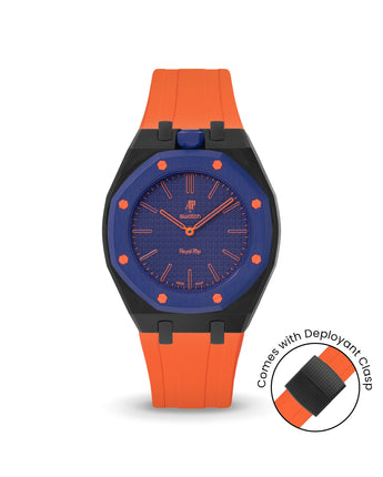 Swatch x AP Royal Pop — Black case, Orange strap — Delugs