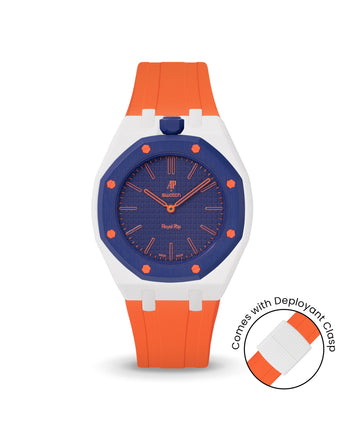 Swatch x AP Royal Pop — White case, Orange strap — Delugs