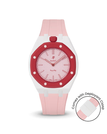 Swatch x AP Royal Pop — White case, Sakura Pink strap — Delugs