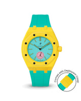 Swatch x AP Royal Pop — Yellow case, Turquoise strap — Delugs