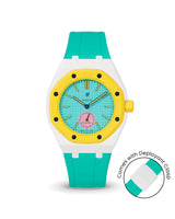 Swatch x AP Royal Pop — White case, Turquoise strap — Delugs