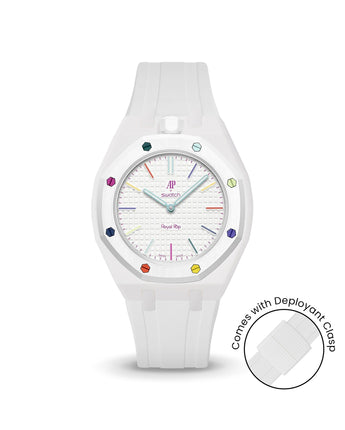 Swatch x AP Royal Pop — White case, White strap — Delugs