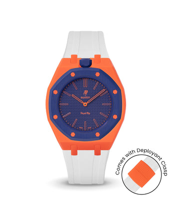 Swatch x AP Royal Pop — Orange case, White strap — Delugs