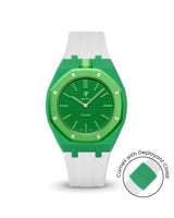 Swatch x AP Royal Pop — Dark Green case, White strap — Delugs