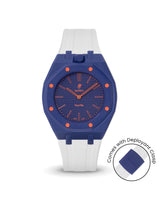 Swatch x AP Royal Pop — Indigo Blue case, White strap — Delugs