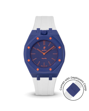 Swatch x AP Royal Pop — Indigo Blue case, White strap — Delugs