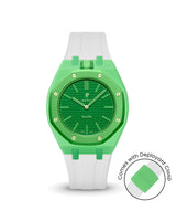 Swatch x AP Royal Pop — Light Green case, White strap — Delugs