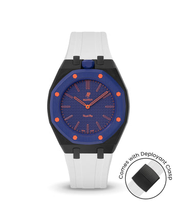 Swatch x AP Royal Pop — Black case, White strap — Delugs