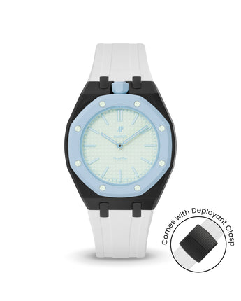 Swatch x AP Royal Pop — Black case, White strap — Delugs