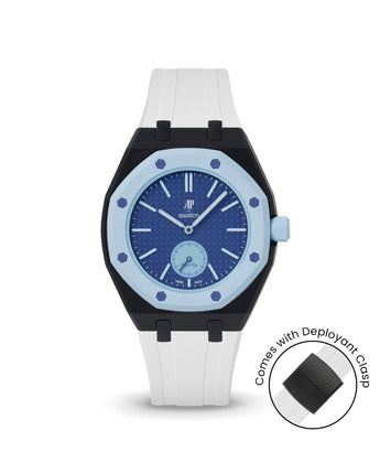 Swatch x AP Royal Pop — Black case, White strap — Delugs