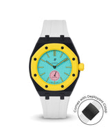 Swatch x AP Royal Pop — Black case, White strap — Delugs