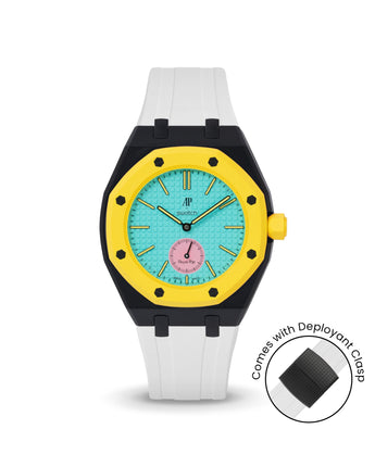 Swatch x AP Royal Pop — Black case, White strap — Delugs