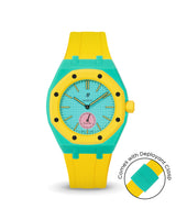 Swatch x AP Royal Pop — Turquoise case, Yellow strap — Delugs