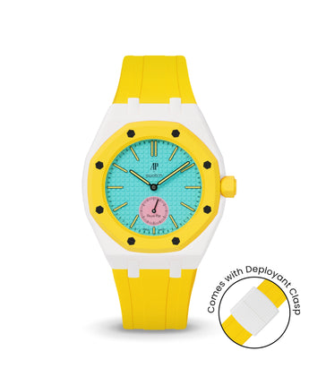 Swatch x AP Royal Pop — White case, Yellow strap — Delugs