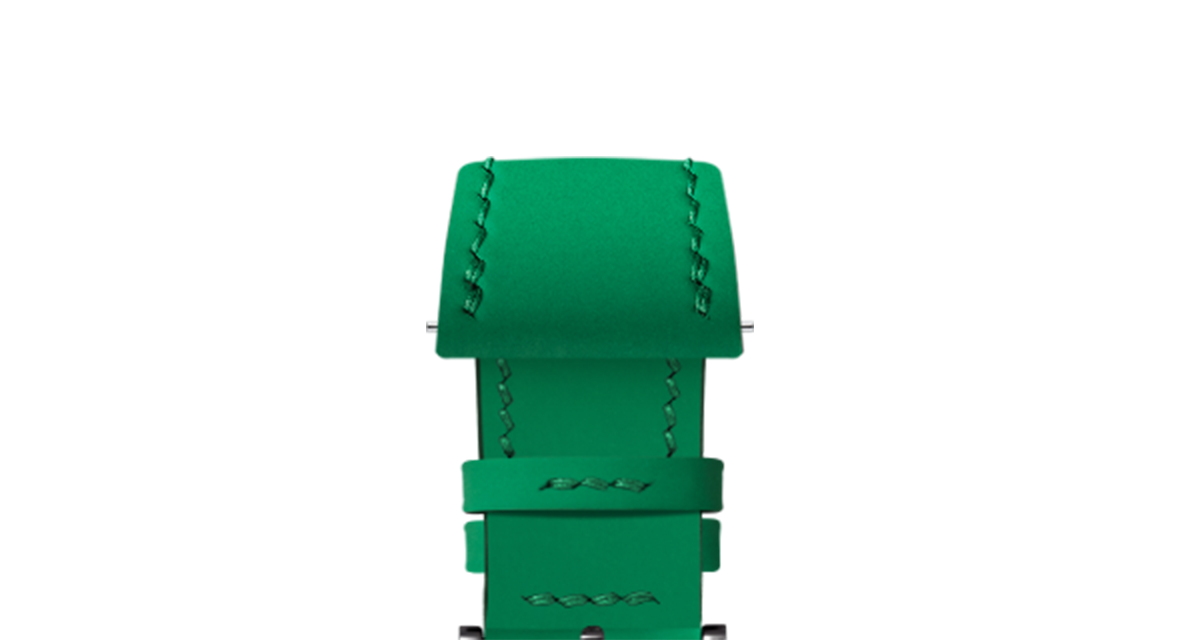 Kelly Green Rubberised Leather (Smooth) Slim Strap - Handcrafted