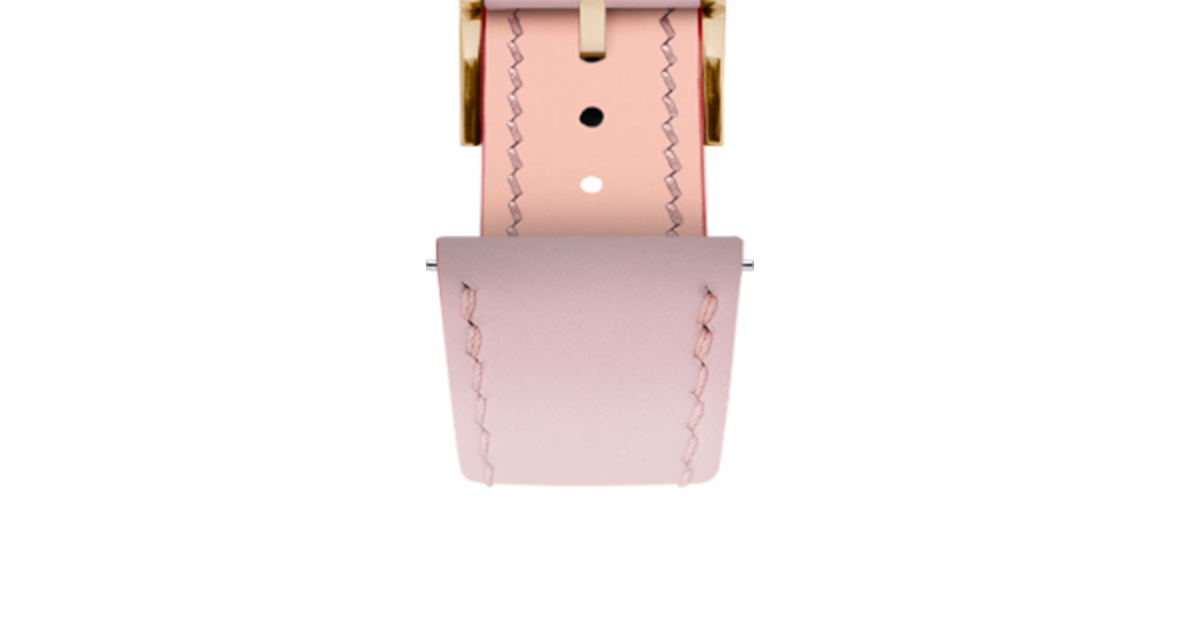 Sakura Pink Rubberised Leather (Smooth) Slim Strap - Handcrafted