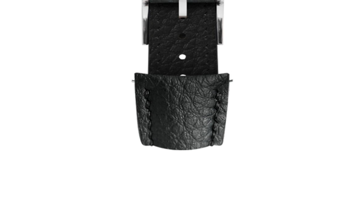 Black Rubberised Leather (Togo) Signature (Curved) Strap
